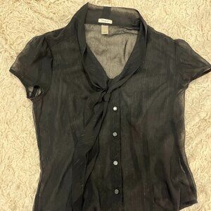 Old Navy sheer black blouse
